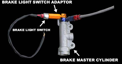 typical Brake Light Switch Adapter installation