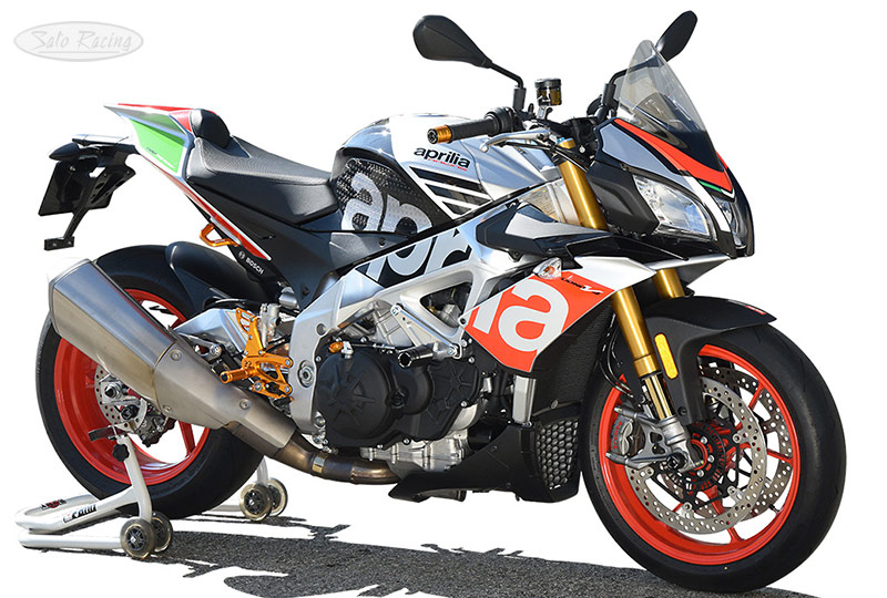 Aprilia Tuono V4 '17 with SATO RACING Rear Sets, Sliders, Racing Hooks and other parts