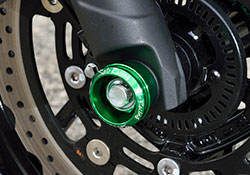 SATO RACING Kawasaki Ninja 400/ Z400/ ZX-4RR Axle Caps in Green