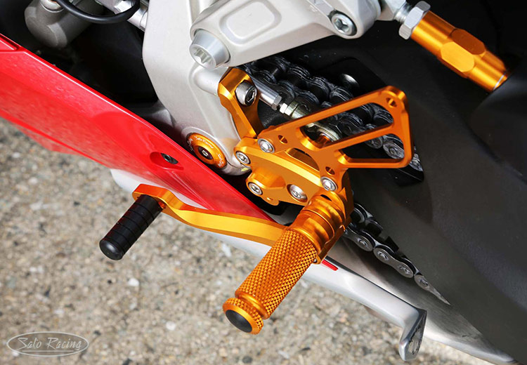 SATO RACING Panigale Rear Sets on a Ducati 1199 Panigale S
