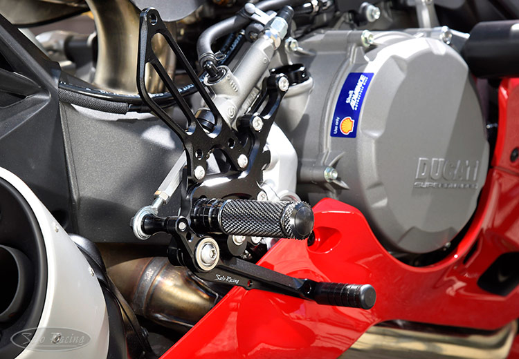 SATO RACING Panigale Rear Sets R-side on a Ducati Panigale V2