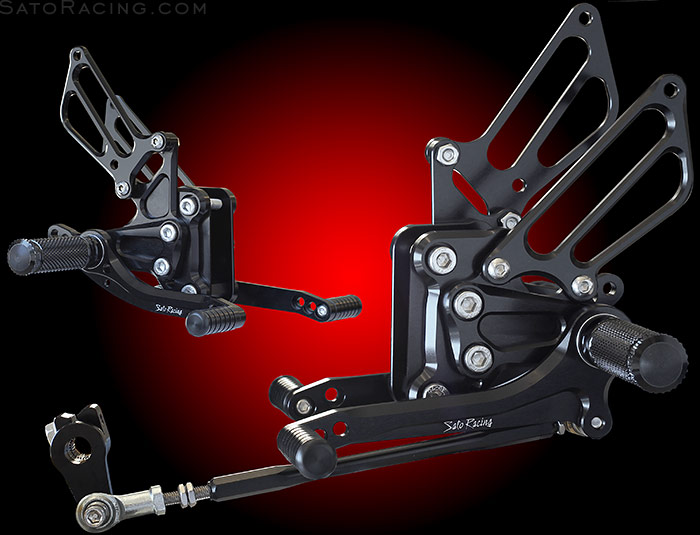 SATO RACING Rear Sets in Black for Honda VFR800F Interceptor