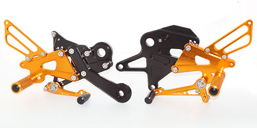 SATO RACING Reverse Shift Rear Sets for 2017-23 Kawasaki Ninja 650 / Z650