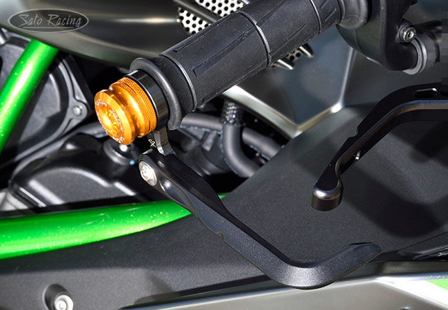 SATO RACING 'Type N' Lever Guard installed on a Kawasaki Ninja H2