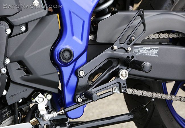 SATO RACING R3 Rear Sets on a 2016 Yamaha MT-25