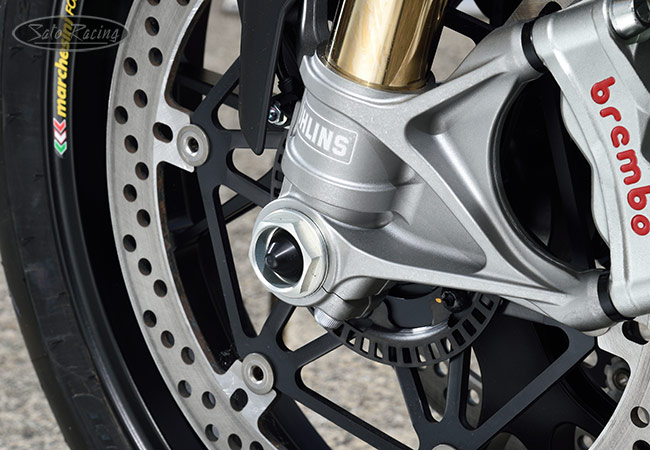 SATO RACING 'Race Concept' Titanium Axle Shaft on an Streetfighter V4