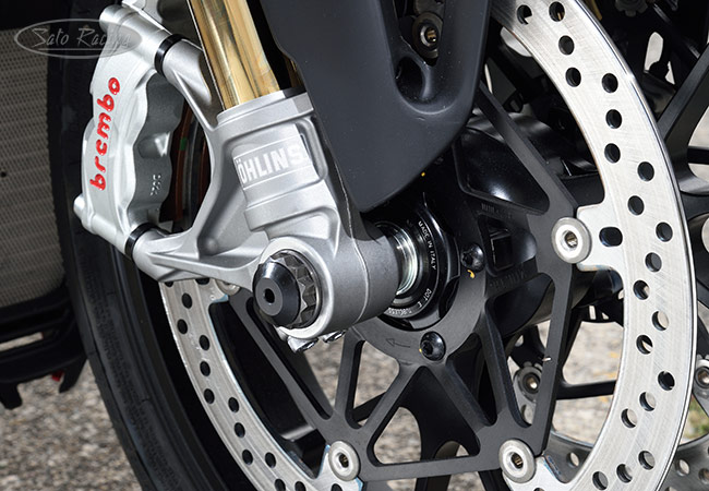 SATO RACING 'Race Concept' Titanium Axle Shaft on an Streetfighter V4