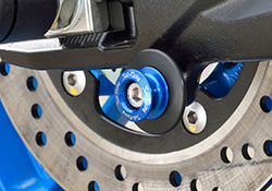 SATO RACING 'Type2' Aluminum Swingarm Spools  - Size M8 in Blue
