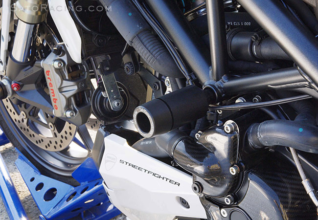 Sato Racing Ducati Streetfighter / Multistrada 1200Frame Sliders - Left side