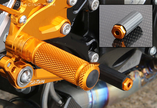 Rubber Long style Pedal Tips [GOLD] for SATO RACING Rear Sets