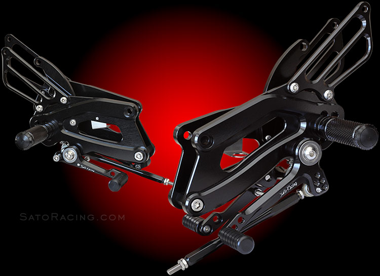 SATO RACING Yamaha YZF-R3 Rear Sets in Black