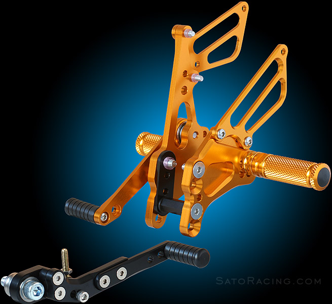 Sato Racing Rear Sets in Gold for '11+ Suzuki GSX-R600/750