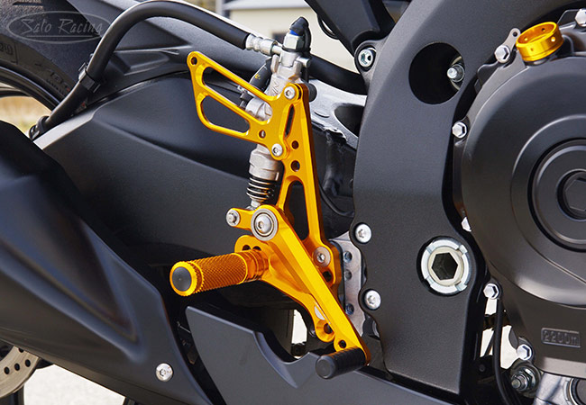 Sato Racing Rear Sets [R]-side in Gold for '11+ Suzuki GSX-R600/750