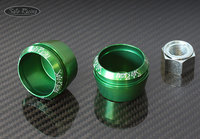 SATO RACING Axle Caps in Green for Kawasaki Ninja 400 / Z400 / ZX-4RR