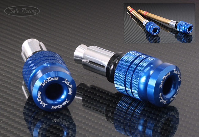 SATO RACING Handle Bar Ends - SHORT style for Honda in Blue anodized finish