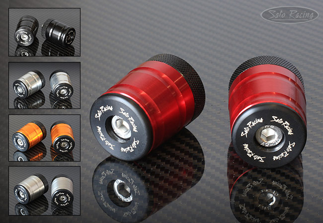 SATO RACING full size (35mm diameter) Handle Bar Ends + Adapter Collars for Kawasaki