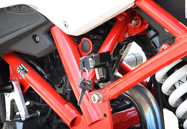 SATO RACING Helmet Lock on a '16+ BMW G310R