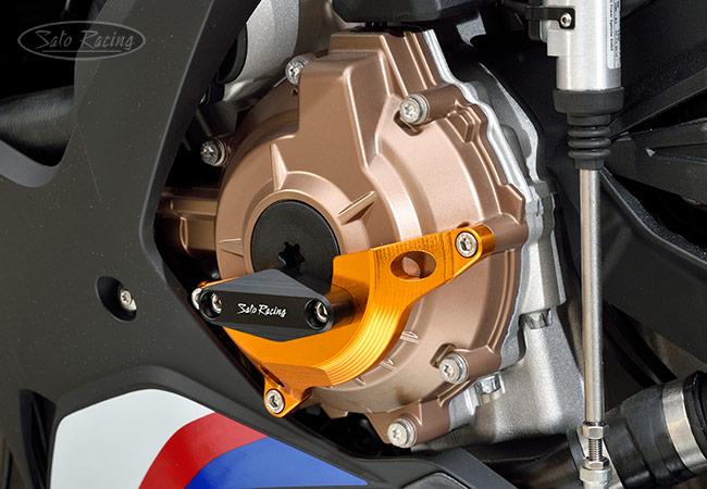 SATO RACING L-side Engine Slider on a 2020 BMW S1000RR