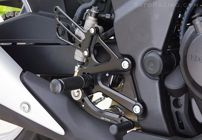 SATO RACING CBR250R / CBR300R Rear Sets in Black - R-side