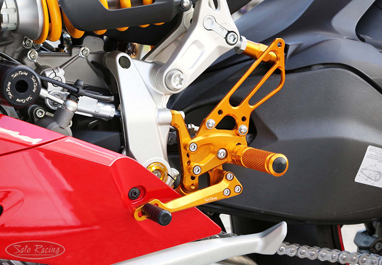 SATO RACING Panigale Rear Sets on a Ducati 1199 Panigale S