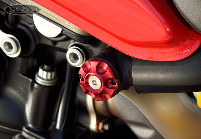 SATO RACING Frame Plugs on a Ducati Monster 1200 / 821