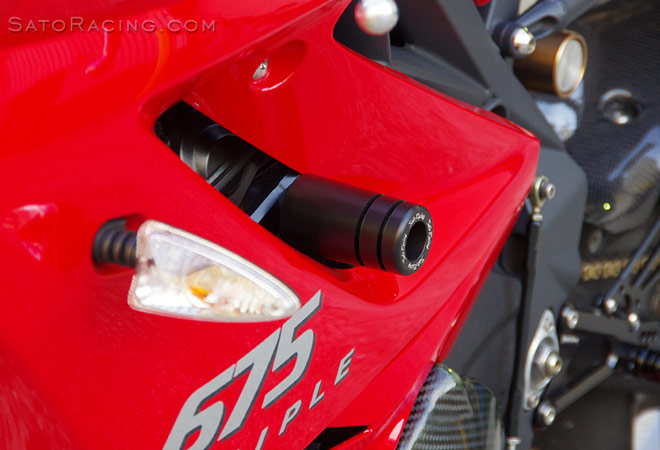 SATO RACING Daytona 675 '06-'12 Frame Sliders - L-side