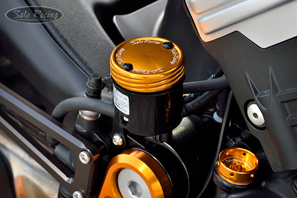 SATO RACING rear brake reservoir cap on an Ducati Diavel V4