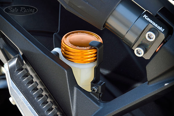 SATO RACING rear brake reservoir cap on a Ninja 1000SX