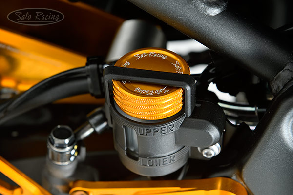 SATO RACING rear brake reservoir cap on a Z900RS CAFE