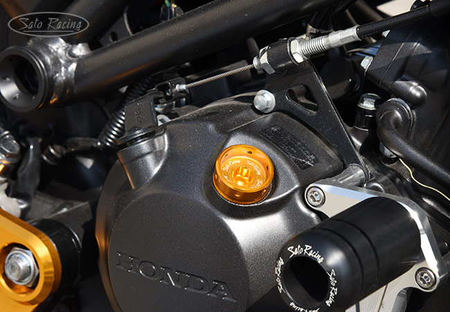 SATO Oil Filler Cap on a 2019 Honda CB300R SATO Oil Filler Cap on a 2019 Honda CB300R