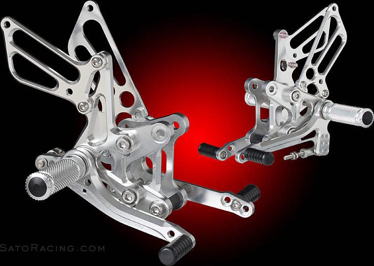 Honda RC30 Rear Sets in Silver