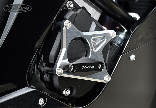 SATO RACING R-side Engine Slider on a 2021 ZX-10R