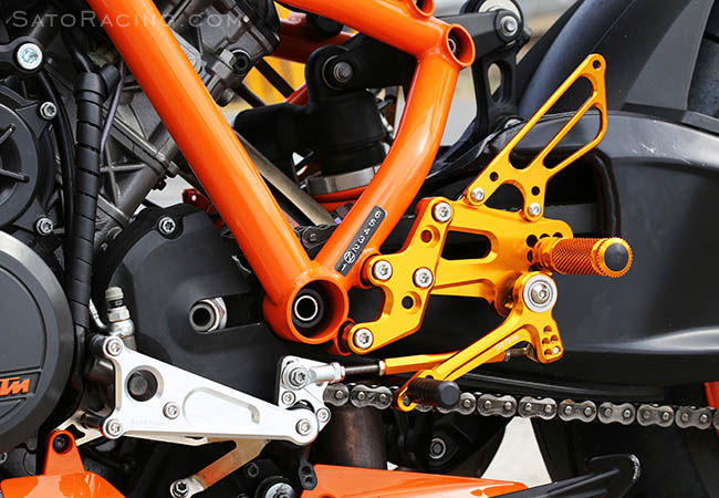SATO RACING KTM RC8 Racing Version Rear Sets [L]-side with optional Reverse Shift Plate and Shift Spindle Holder