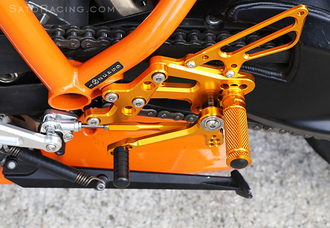 SATO RACING KTM RC8 Racing Version Rear Sets [L]-side with optional Reverse Shift Plate and Shift Spindle Holder