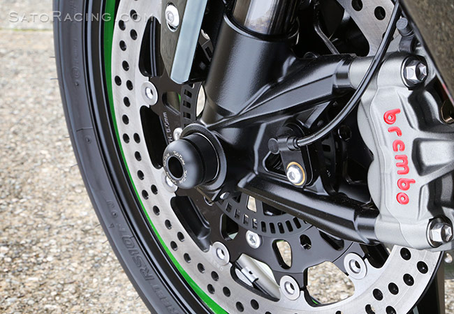 SATO RACING Front Axle Sliders for '15-'21 Kawasaki H2