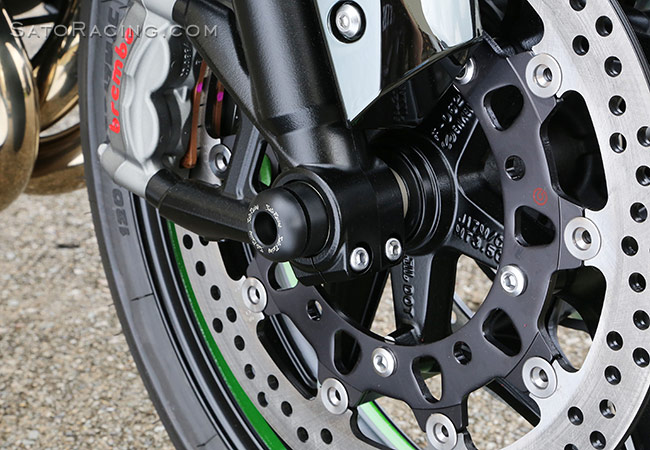 SATO RACING Front Axle Sliders for '15-'21 Kawasaki H2