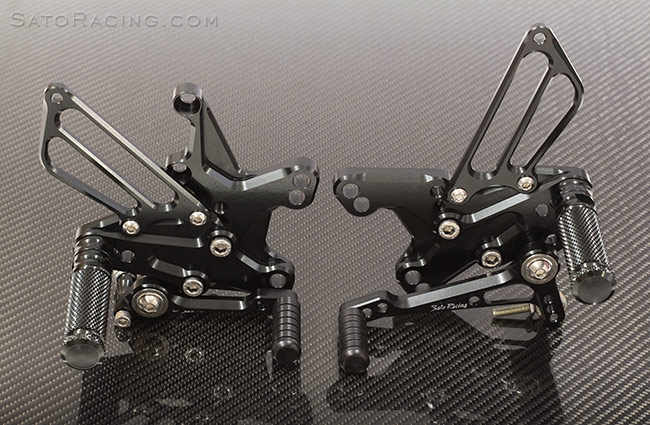 SATO RACING Rear Sets in Black for 2016+ Kawasaki ZX-10R