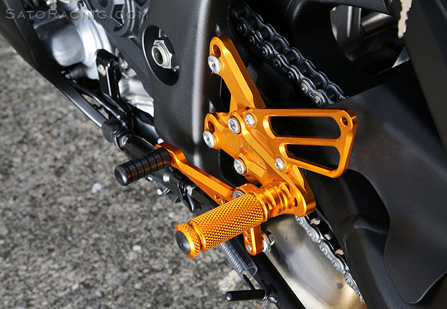 SATO RACING Rear Sets in Gold (L-side) for 2016+ Kawasaki ZX-10R