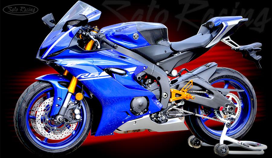 Yamaha YZF-R6 2017 with SATO RACING Rear Sets and Sliders