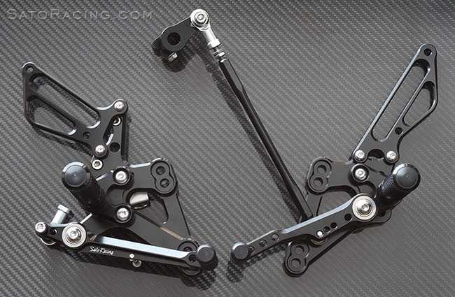 SATO RACING Rear Sets in BLACK for Honda CBR650F / CB650F