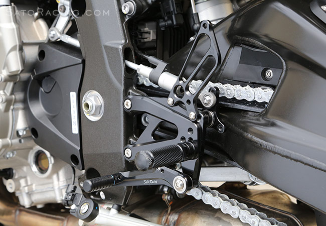 SATO RACING S1000R '14-'16 Rear Sets in BLACK - left side