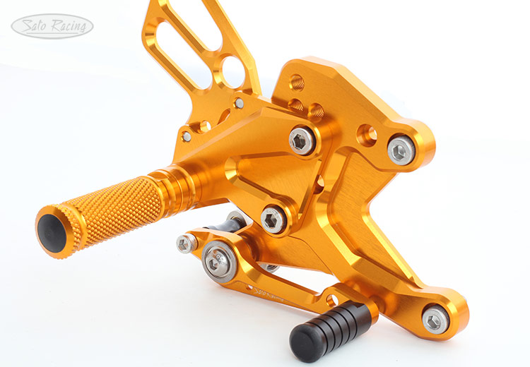 SATO RACING Triumph Speed Triple RR Rear Sets Gold R-side detail