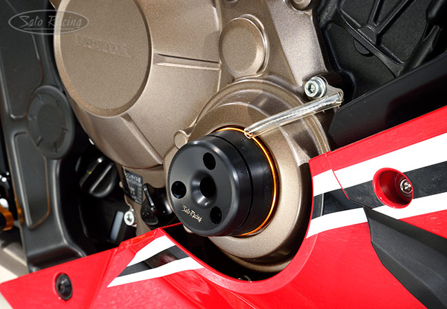 SATO RACING Timing Hole Plug on a 2019 CBR650R.