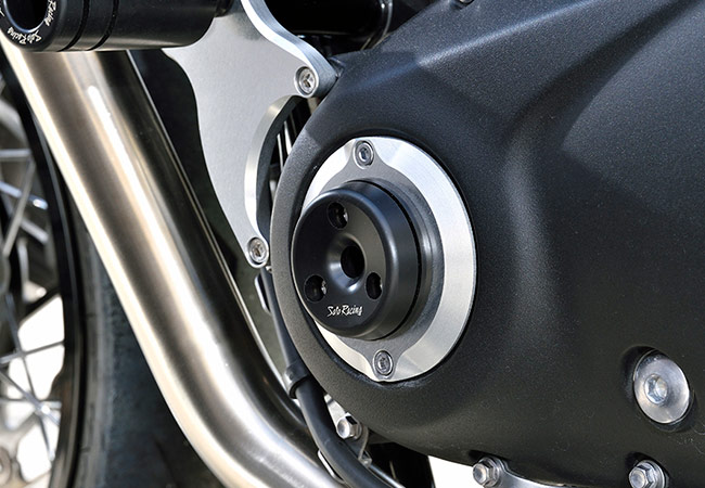 ATO RACING Triumph Timing Hole Plug on a Thruxton RS - L-side