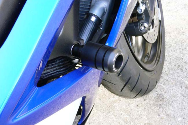 SATO RACING Frame Slider [R]-side on a Suzuki GSX-R1000 ('07-'08)