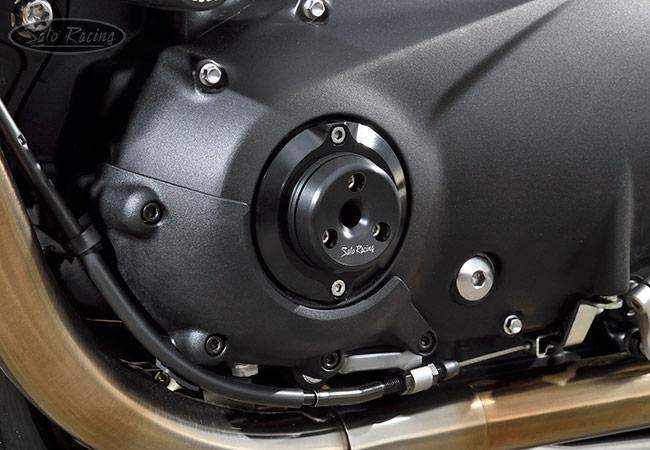 SATO RACING Triumph Timing Hole Plug (L-side) on a Speed Twin 1200