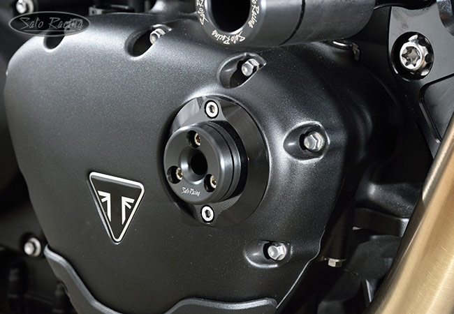 SATO RACING Triumph Timing Hole Plug (R-side) on a Speed Twin 1200